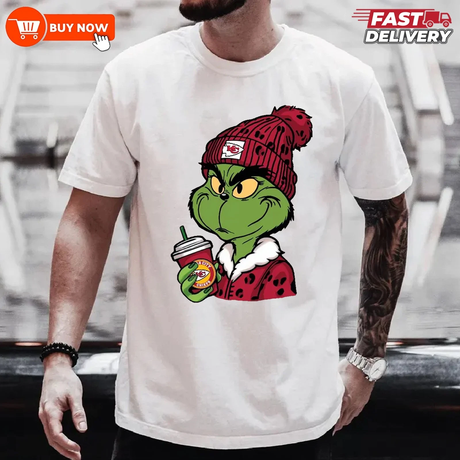 funny character Christmas Kansas City Chiefs Football Team T-Shirt