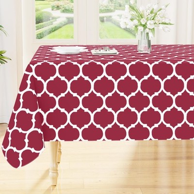 Smiry Rectangle Table Cloth, Waterproof 120'' x 60'' (Rectangular), Burgundy
