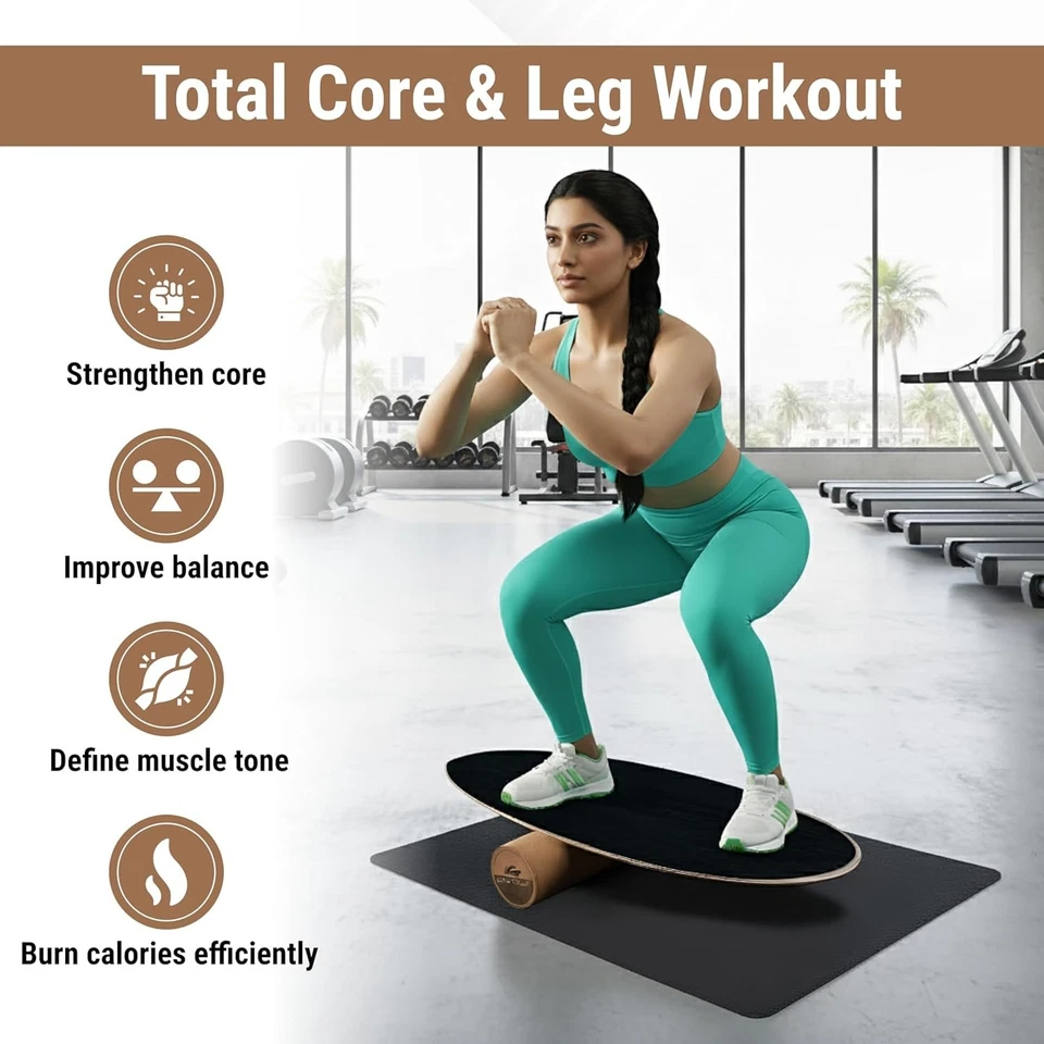 Entrenador de tabla de equilibrio para fuerza y estabilidad del núcleo - Soporta hasta 500 libras Foto 4 de 4