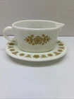 Pyrex Corelle Butterfly Gold Gravy Sauce Boat & Drip Dish Vintage 77-B & 77-U
