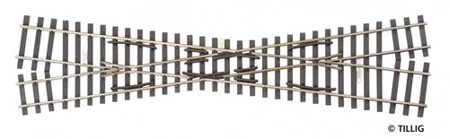 Tillig 85263 Crossing H0 Left/H0m Right, Length 232 mm