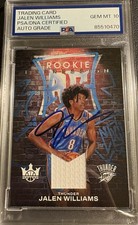 JALEN WILLIAMS Signed 2022-23 Court Kings - Rookie Expression Psa 10 Auto RPA RC