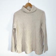 Magaschoni Sepia Heather Cashmere Turtleneck Beige Sweater Small 243