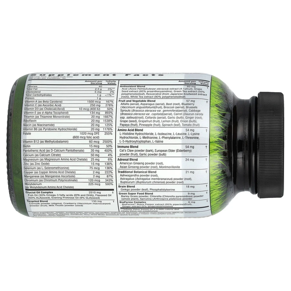 Gel líquido Multi®, 90 cápsulas blandas líquidas Living Green para mujer Foto 2 de 2