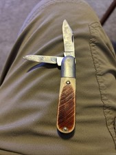 Vintage USA Made Queen Steel #22 Two Blade Barlow Pattern Folding Pocket Knife