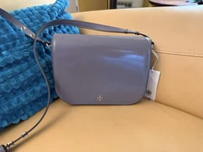 Tory Burch Emmerson Saffiano Leather Mauve Purple Crossbody Bag Purse