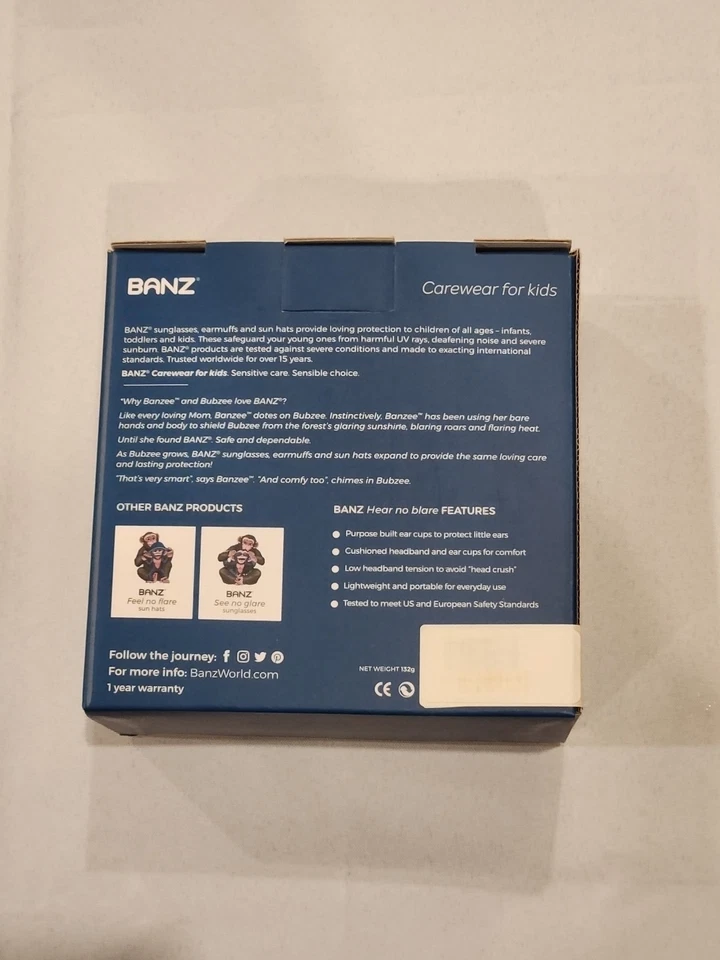 Orejeras reductoras de ruido Banz Hear No Blare para niños de 0 a 2 años NUEVAS Foto 3 de 4
