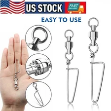 50PCS Ball Bearing Swivel with Coast Lock Swivel Snap Fishing Tackle Connectors