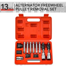 13x Auto Repair Tools Steel Alternator Freewheel Pulley Removal Set Kits Red