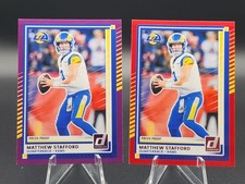 2025 Donruss Matthew Stafford Purple Press Proof & Red Press Proof Rams