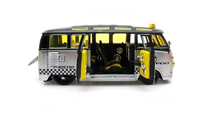 6.5" Maisto Volkswagen Van Samba Taxi Bus "All Stars" Diecast Model Toy Car 1:25 - Image 2 of 2