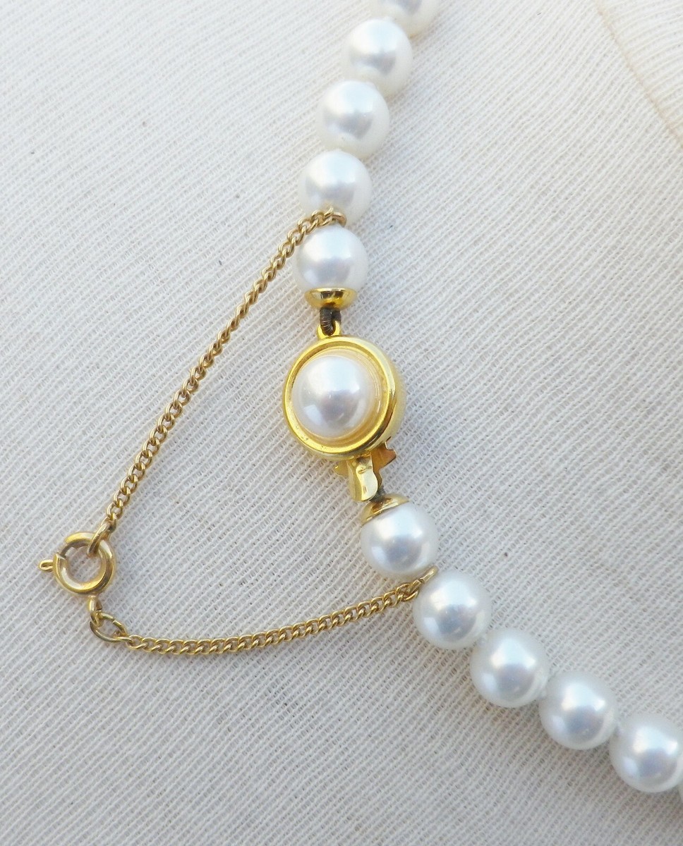 Collier Rétro Avec Perles Blanches, Noires Et Or - Décor Floral - Couleur 3888 - Occasion