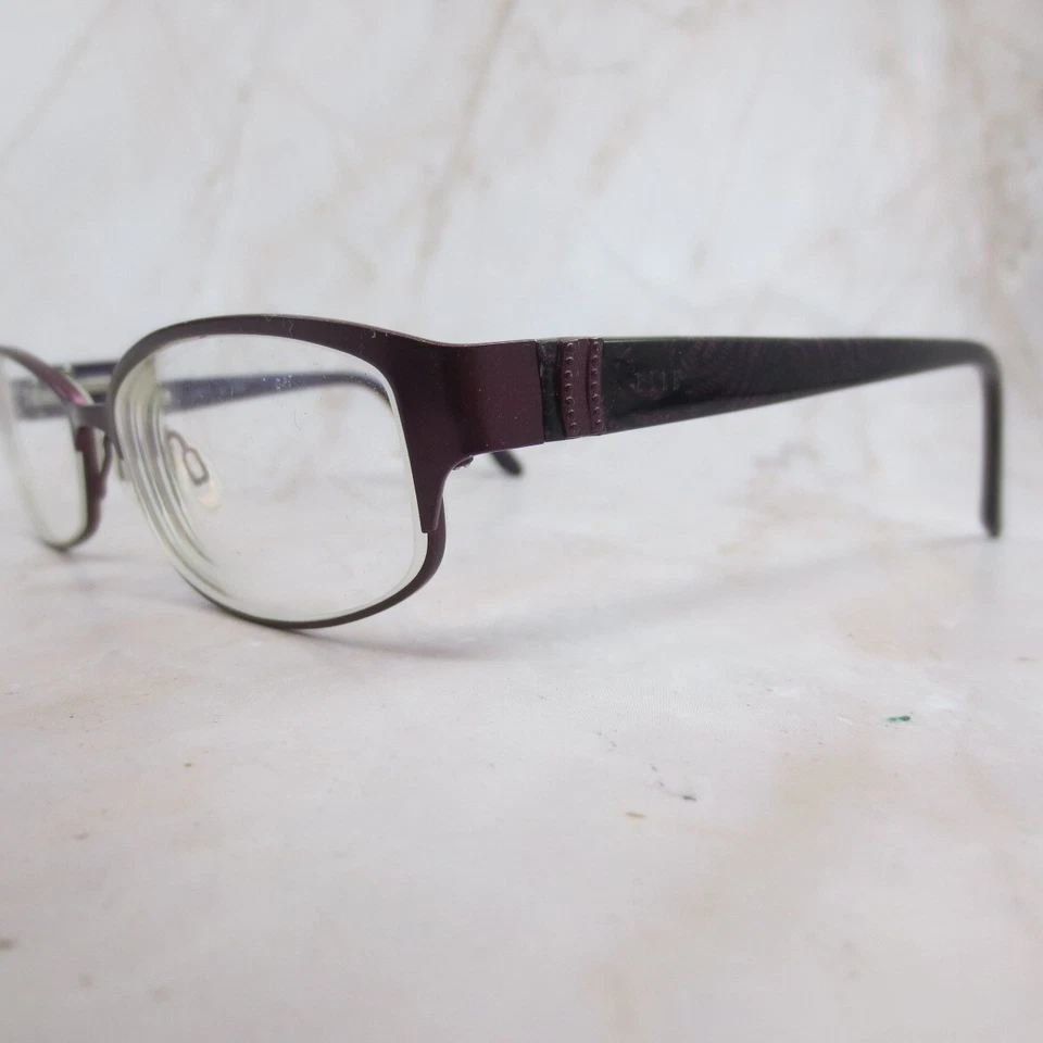 Marco de gafas Elle EL13381 para mujer rectangular de metal púrpura borde completo 52-16-135 Foto 2 de 4