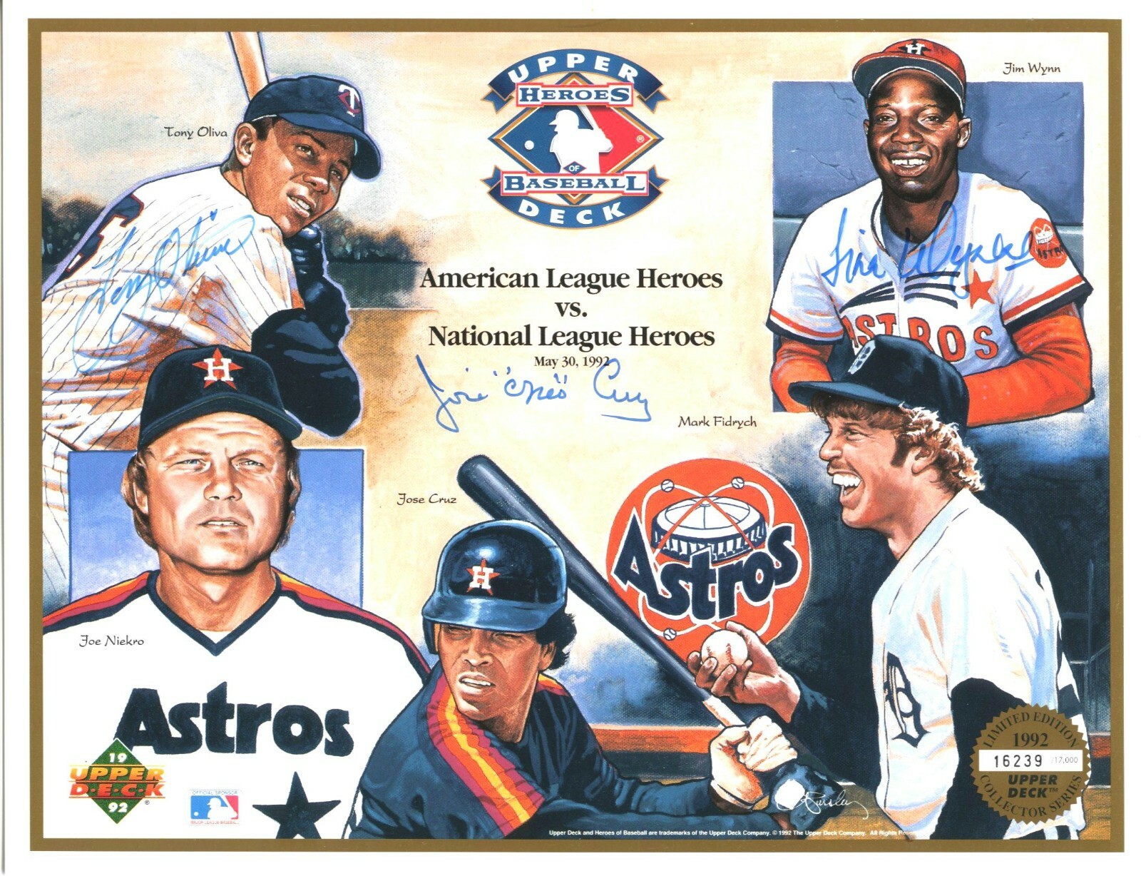 JIM WYNN - JOSE CRUZ - TONY OLIVA AUTOGRAPHED UDA PHOTO 2 