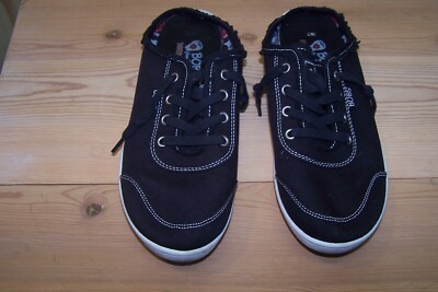 BOBS, Black Canvas Memory Foam Slip On Sneakers, Size 7, SN 113509         - M51