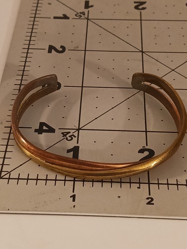 SIGNIERTES VINTAGE Renee Lepre Armreif Armband gemischte Metalle Unisex Schmuck sehr schön - Bild 2 von 6