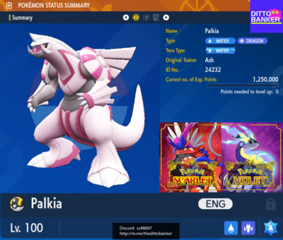 Pokémon Palkia lv 100 100 - earth power - My Pokemon Card