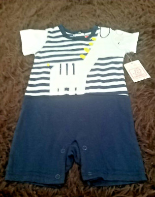 Swiggies 3/6 M Baby Boy Stripe Giraffe Embroidery Cotton Cool short sleeve