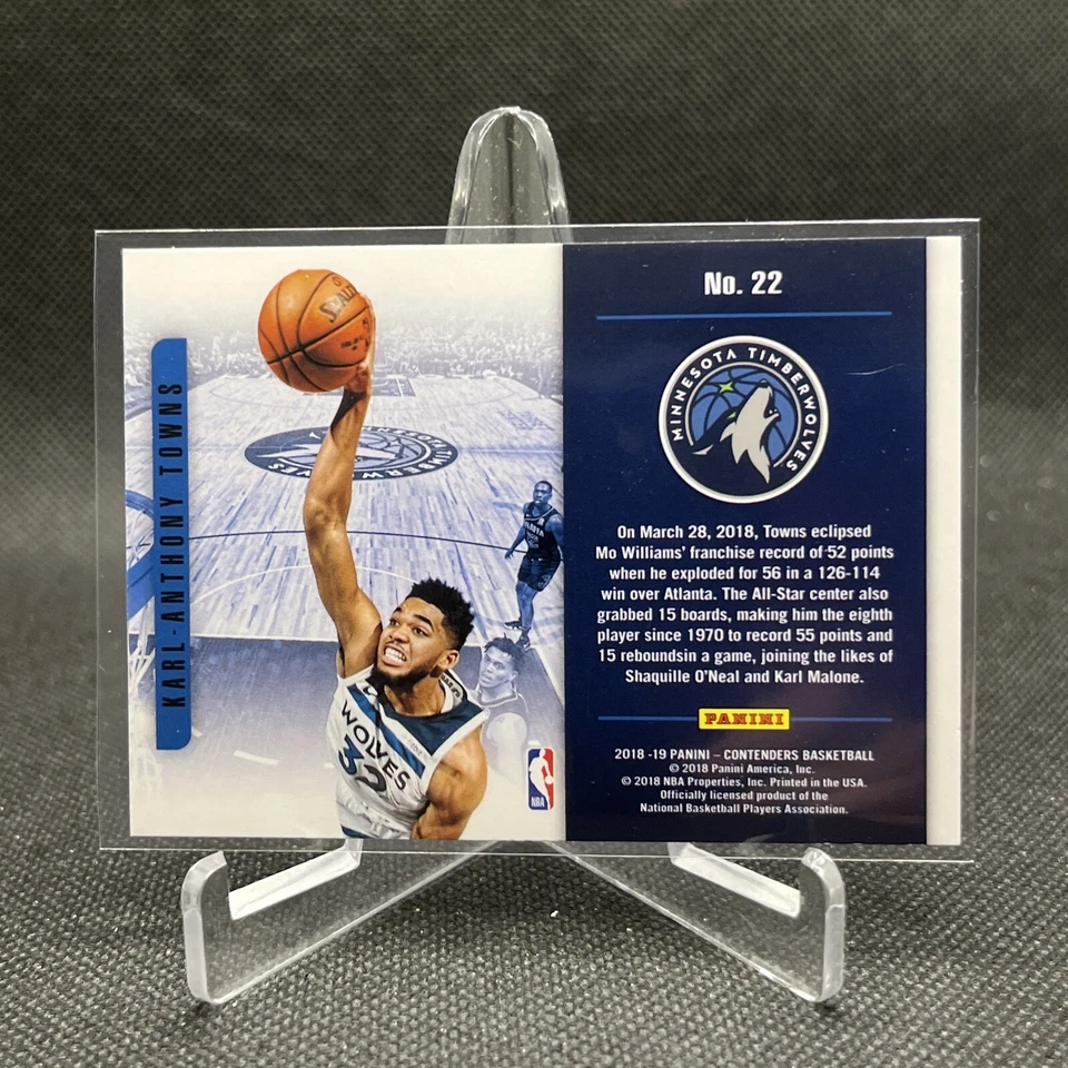 KARL  ANTHONY TOWNS  2018   CONTENDERS  56 POINTS  PLAYING  THE  NUMBERS  GAME - Image 2 of 2