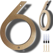 8 Inch Floating Modern House Numbers For Outside Large Brass House Numbers Fo...