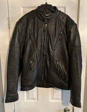 Leather Bikers Jacket By XPERT Men’s Classic Very Good Condition