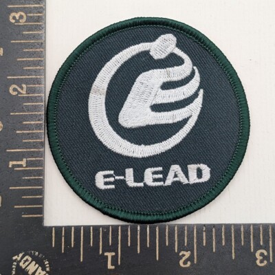 E-Lead Automotive Tech Patch Green Round Embroidered Emblem Logo