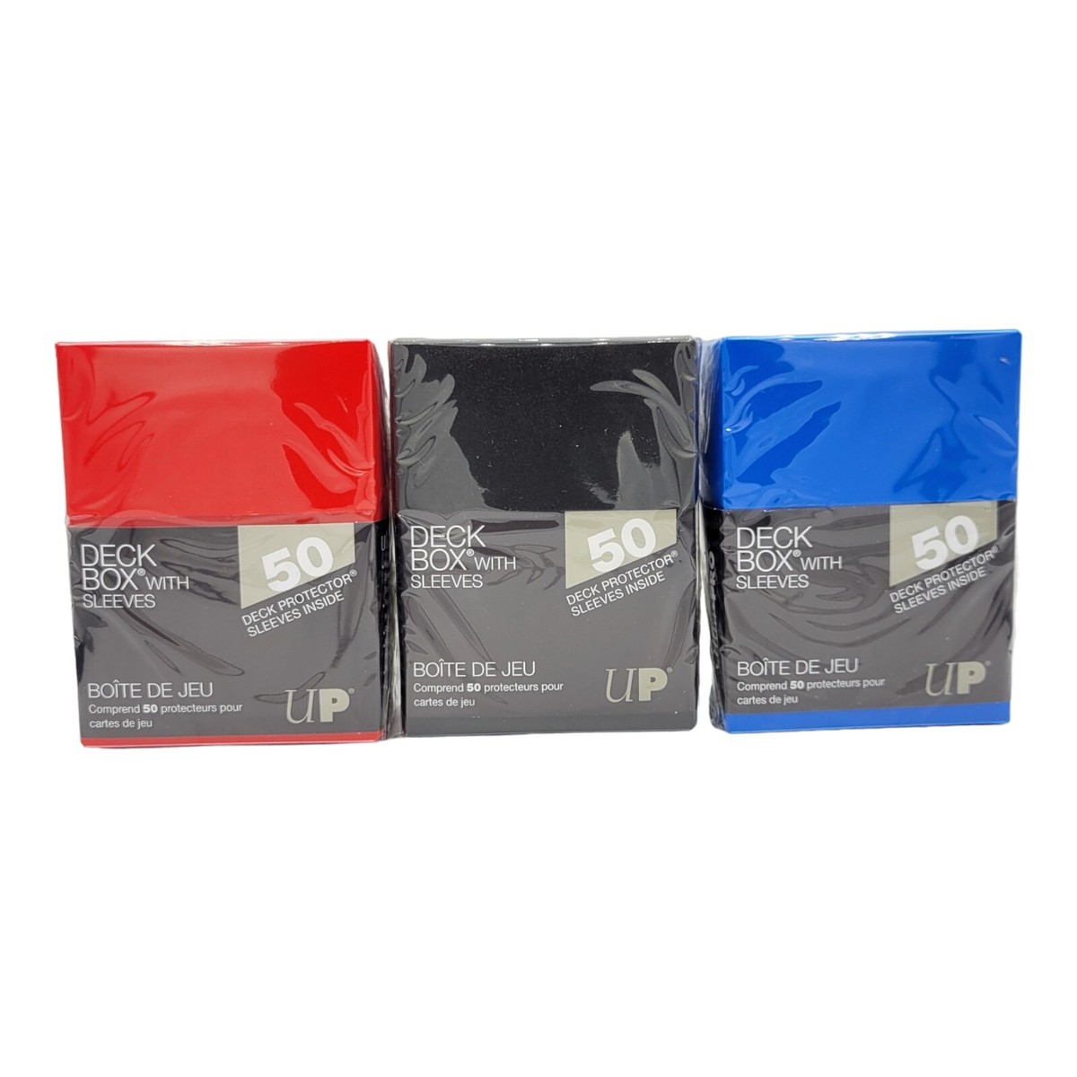 deck box card sleeves Ultra Pro Deck Box 50 Protector Sleeves for Standard Size 75 Pt. Cards Pack  of 3