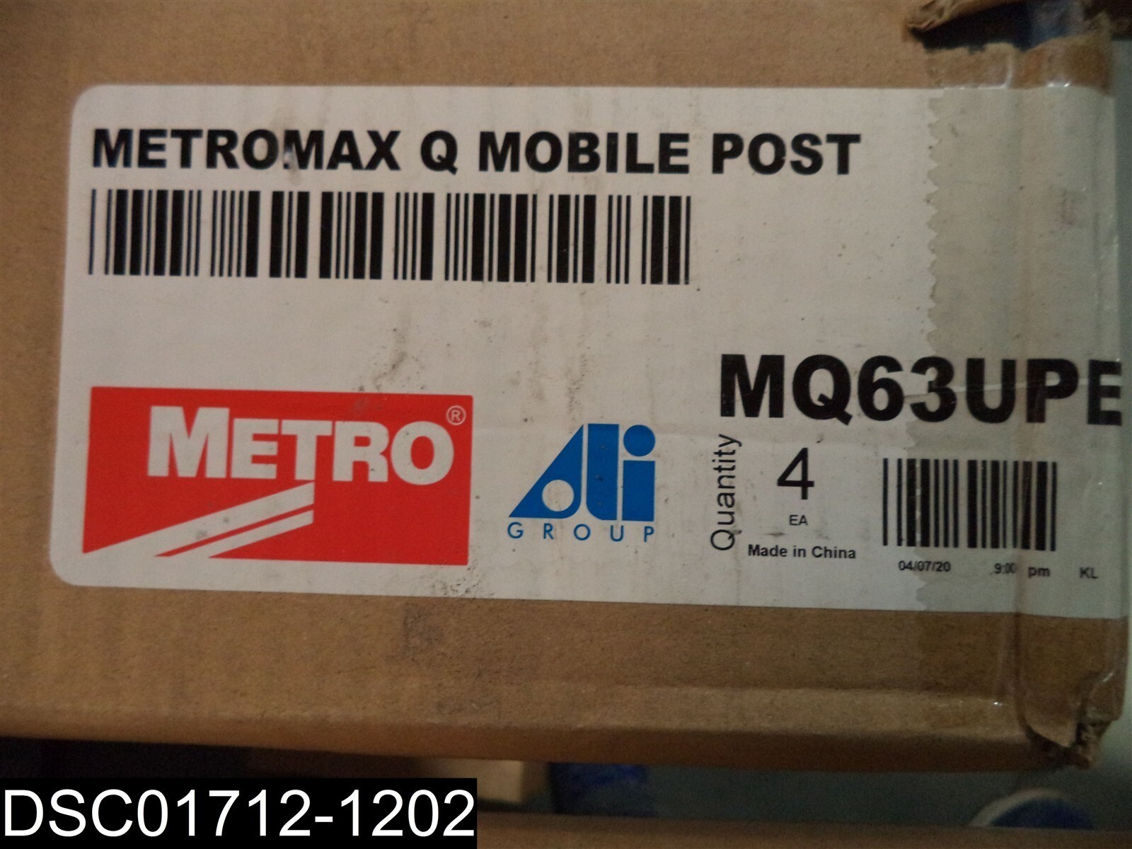 QTY=4: MQ63UPE MetroMax Q Mobile Shelf Post 63"