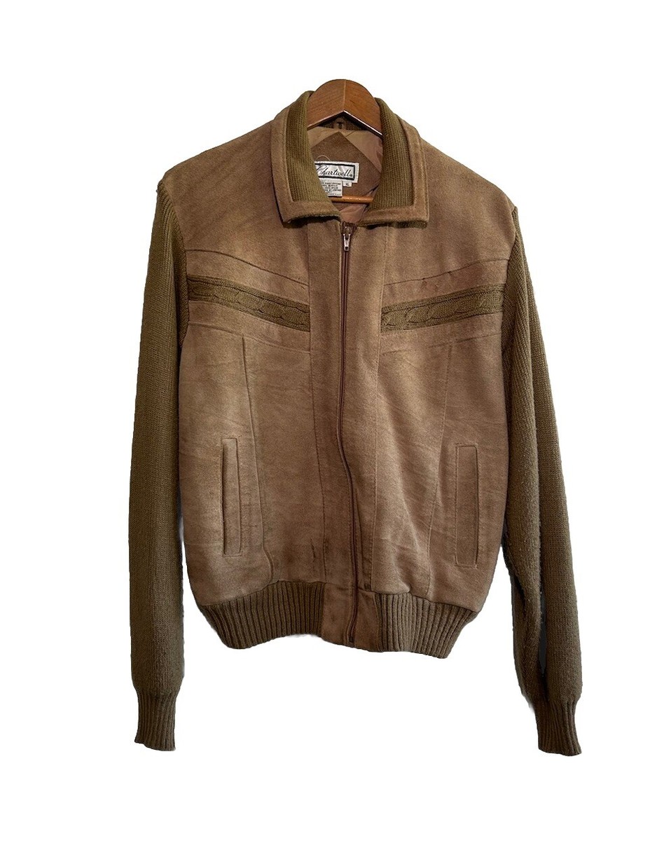 cale suede leather blouson brown