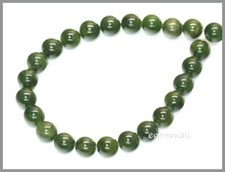 25 Natural Canadian Jade Round Beads 8mm 7.8" 68036