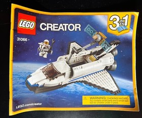LEGO CREATOR SPACE SHUTTLE EXPLORER #31066 3 in 1 SET - INCOMPLETE