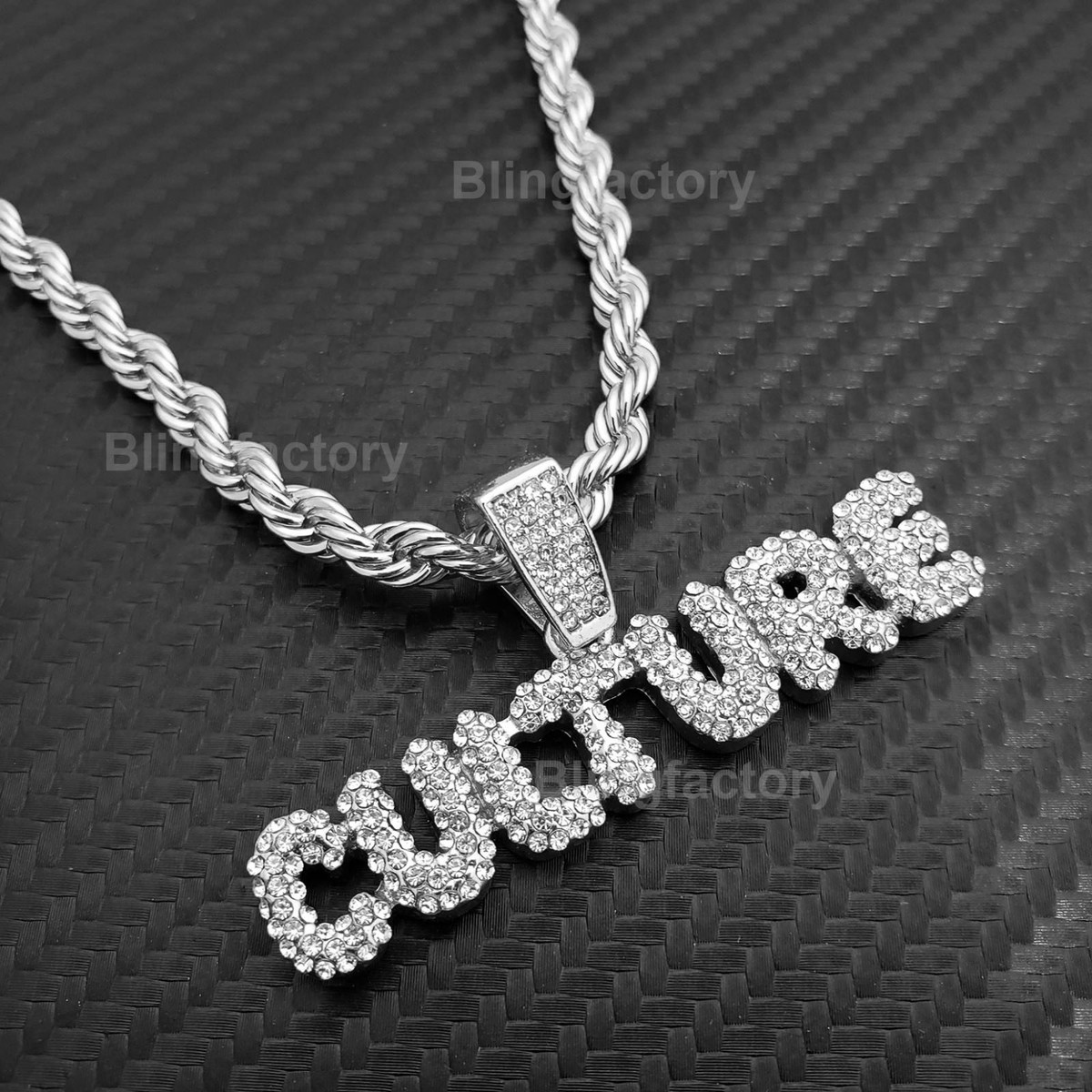 Hip Hop Iced Bubble Letter CULTURE Pendant & 5mm 24