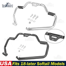 Mustache Highway Engine Guard Crash Bar For Harley Fat Boy Softail Slim FLSL 18+