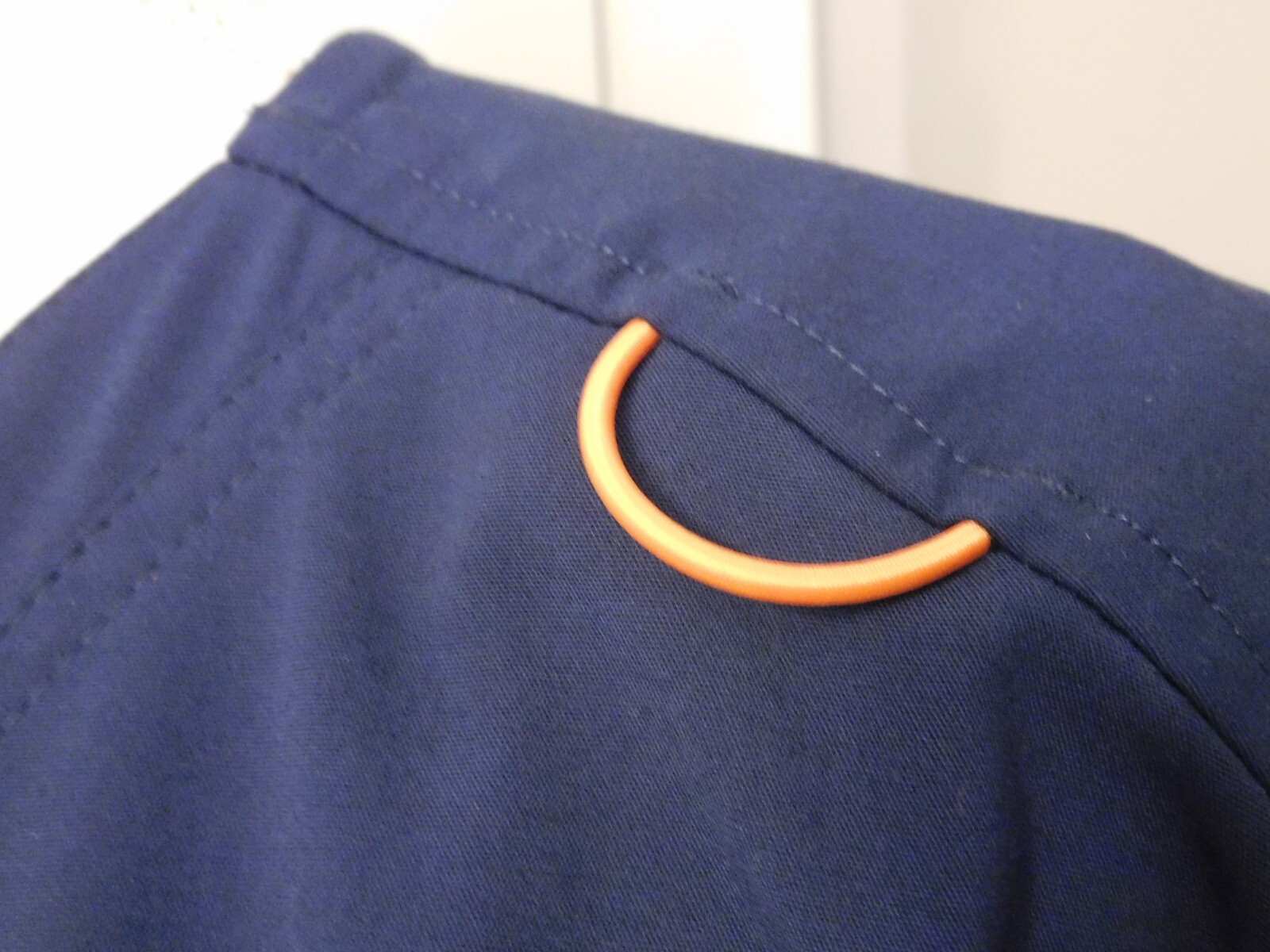 Women's Size XL Motion by Barco Navy Blue with Orange Bungee ID Loop Scrub Top image 3