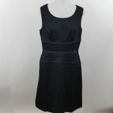 Calvin Klein Dress 10 Sheath Zip Sleeveless Work Career Stripe A-line Scoop