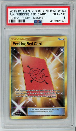 Peeking Red Card graded PSA 8 for sale on eBay