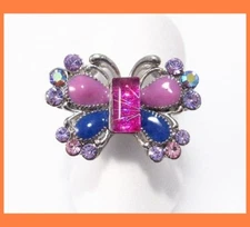BUTTERFLY L AUSTRIAN RHINESTONE CRYSTAL COCKTAIL RING
