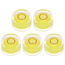 5pcs Round Bubble Level 15x8mm Mini Circular Bullseye Spirit Levels, Yellow
