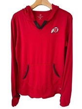 Utah Utes Colosseum Hooded Pull Over Activewear Top Womens L Red Pocketed Sports