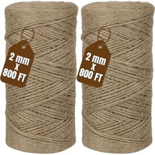 Jute Twine 2mm 1600 Feet Natural Jute Twine 2 Pcs 2mm 800 Feet / Pc