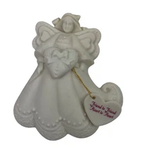 Friend To Friend Heart To Heart KB Designs 1999 White Porcelain Angel Ornament