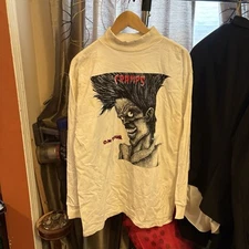 Vintage 90s The Cramps Long Sleeve Shirt L Punk Rock Band Tour Goth 22x28