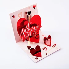 Arrow of Love - Pop Up Valentine's Day 3D Greeting Card with Envelope