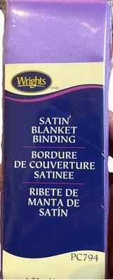 4.75 yards Purple Satin Blanket Binding 2'' wide Wrights 794-052 Sewing Baby