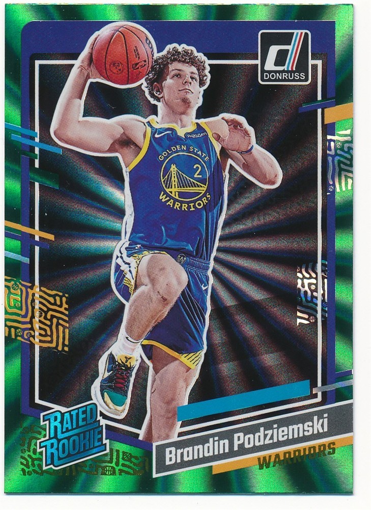 BRANDIN PODZIEMSKI 2023-24 DONRUSS RATED ROOKIE GREEN HOLO LASER #249 MINT