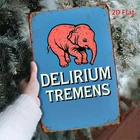 Vintage "Delirium Tremens" Metal Tin Signs- Humorous 2D Wall Art for H