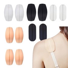 12 Pieces Bra Strap Gel Pads Non Slip Shoulder Cushion black