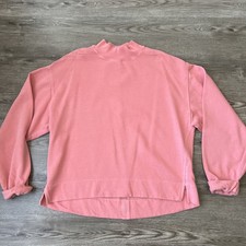 Old Navy Mock Neck Sweatshirt Womens S Pink French Terry Oversized