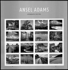 US 2024 #5854q Ansel Adams IMPERF (NDC) pane OF 16 MNH