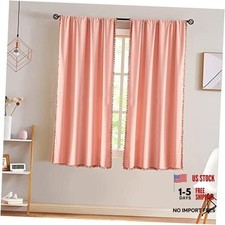 Velvet Blush Pink 42"W x 63"L Pack of 2 Pom Pom- Living Coral/Blush Pink